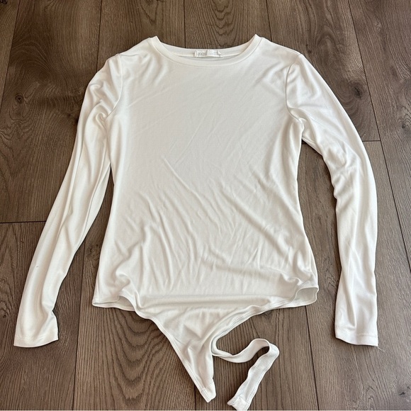 Elodie BUNDLE White Blue Ribbed Crew Neck Long Sleeved Body Suit XL - Picture 6 of 9